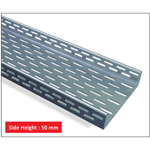perforated cable tray with internal return flange and side height 50 mm