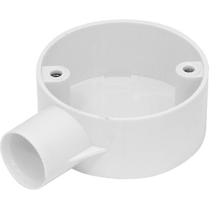 white pvc conduit accessory circular box one way