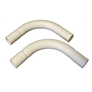 white bend 90 degrees for electrical pvc conduits