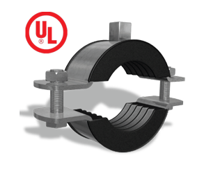 ul listed pipe clamp with black rubber