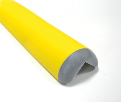 yellow round corner guard with end tips