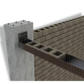 steel lintel installed using l bracket with blocks inside it